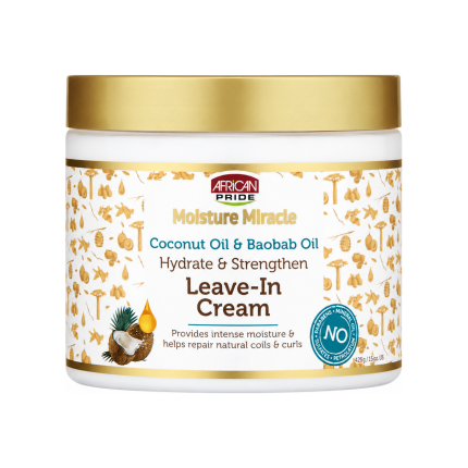 افریکن پراید کرم مو بدون آبکشی Moisture Miracle Coconut Oil & Baobab Oil ۴۲۵ گرم، نمای اصلی محصول