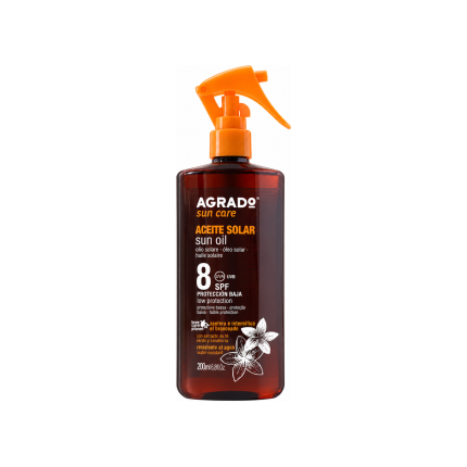 اگرادو روغن آفتاب Sun Oil SPF 8 ۲۰۰ میلی‌لیتر، نمای اصلی محصول