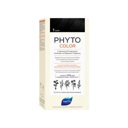 فیتو کیت رنگ مو مشکی Phytocolor 1 Black ۵۰ میلی‌لیتر رنگ + ۵۰ میلی‌لیتر اکسیدان، نمای اصلی محصول