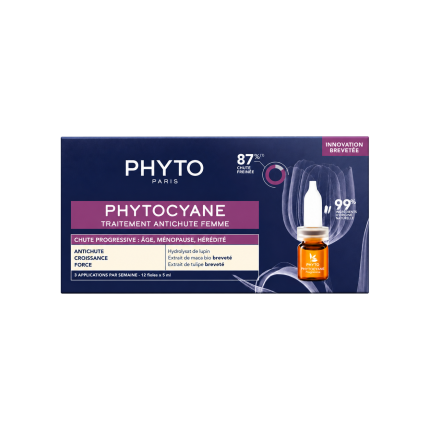 فیتو سرم ویالی مو زنانه Phytocyane Progressive ۱۲ ویال ۵ میلی‌لیتری، نمای اصلی محصول