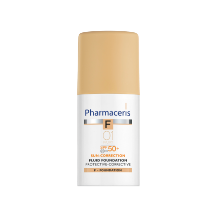 فارماسریز کرم پودر فلوییدی مدل F Sun-Correction SPF50+ 01 Ivory حجم ۳۰ میلی‌لیتر، نمای اصلی محصول