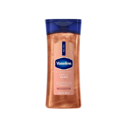 وازلین روغن بدن مدل Glazed & Glisten Sunlit Glow Shimmering Gel Oil حجم ۲۰۰ میلی‌لیتر، نمای اصلی محصول