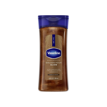 وازلین روغن بدن مدل Glazed & Glisten Golden Hour Glow Shimmering Gel Oil حجم ۲۰۰ میلی‌لیتر، نمای اصلی محصول